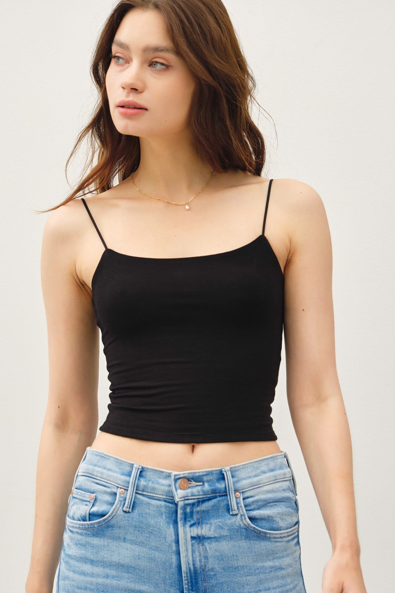 BC - Spag Strap Crop Tank