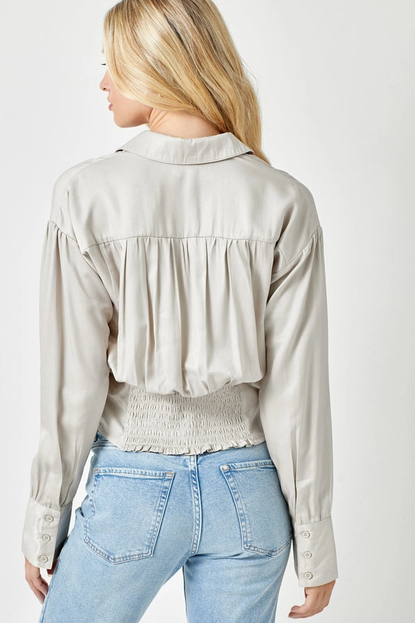 Smocked Back Blouse