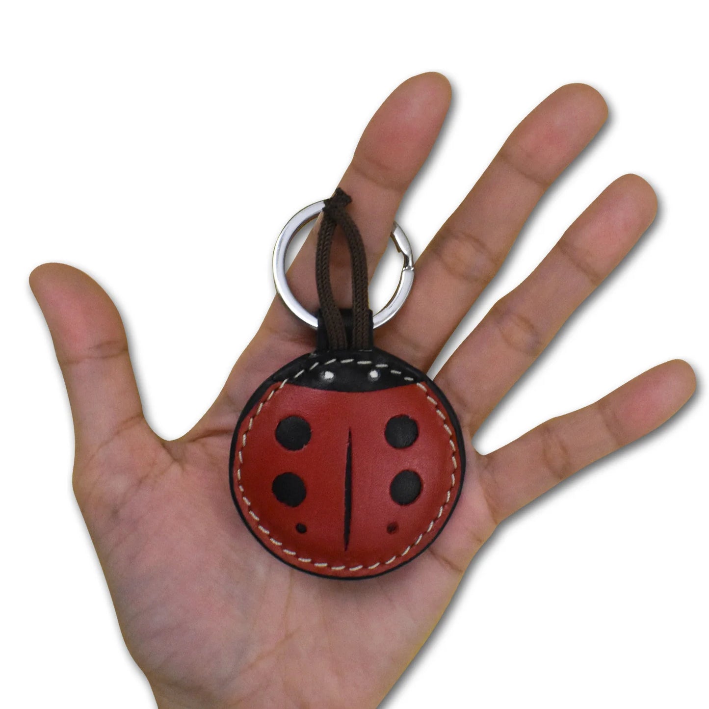 Lady Bug Key Fob - Leather
