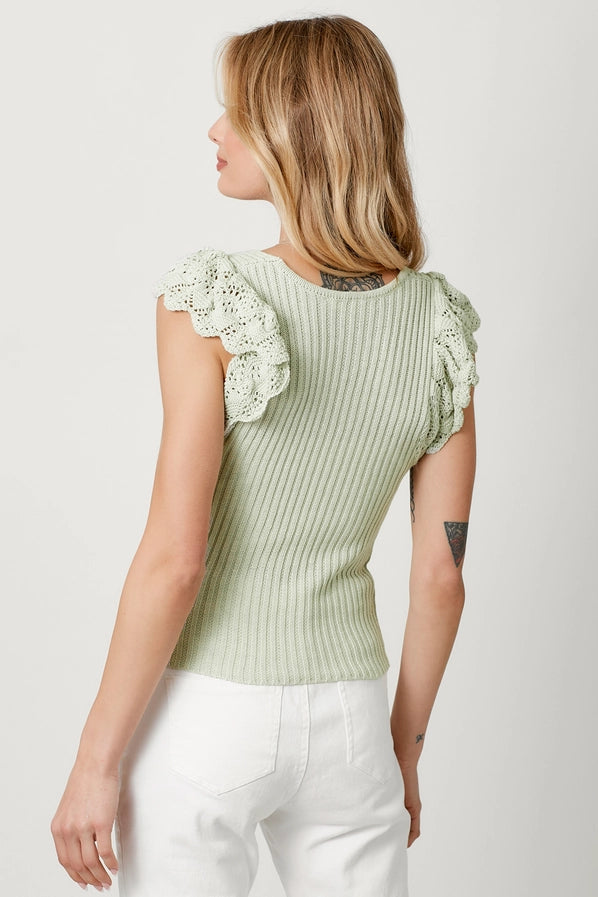 Flutter Crochet Sleeve Sweater