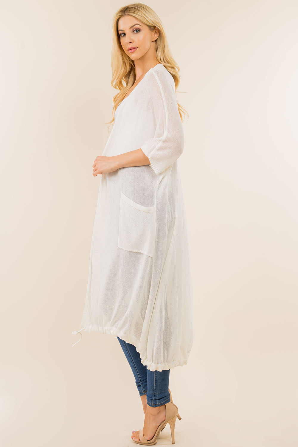 Mesh Acrylic Duster Cardigan