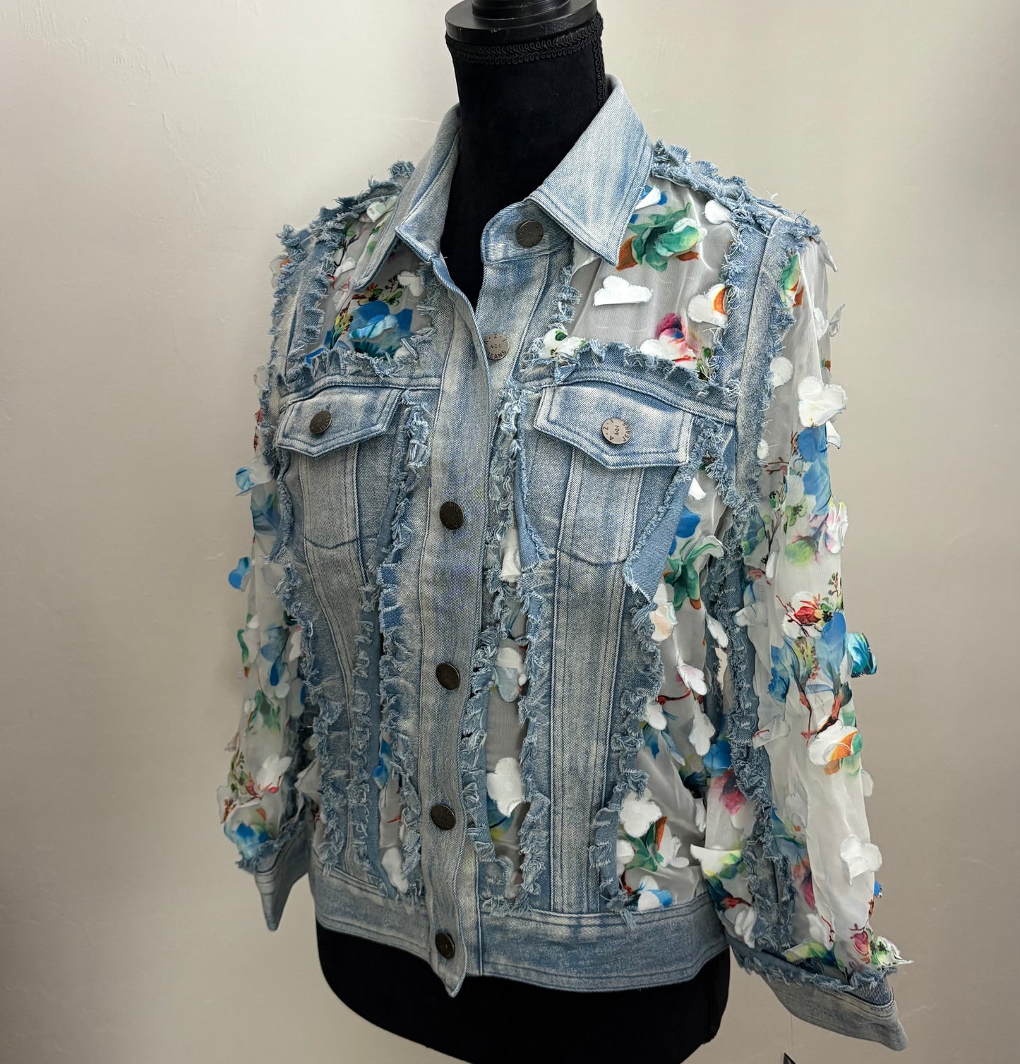 Denim and Sheer Butterfly Jacket