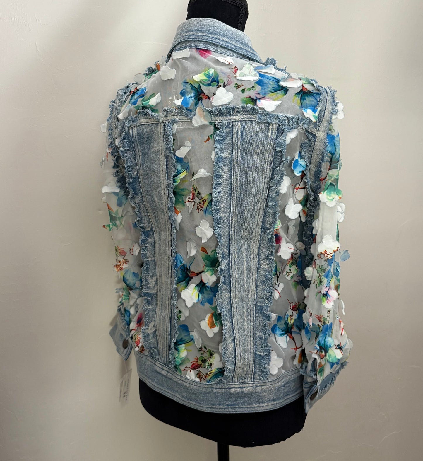Denim and Sheer Butterfly Jacket