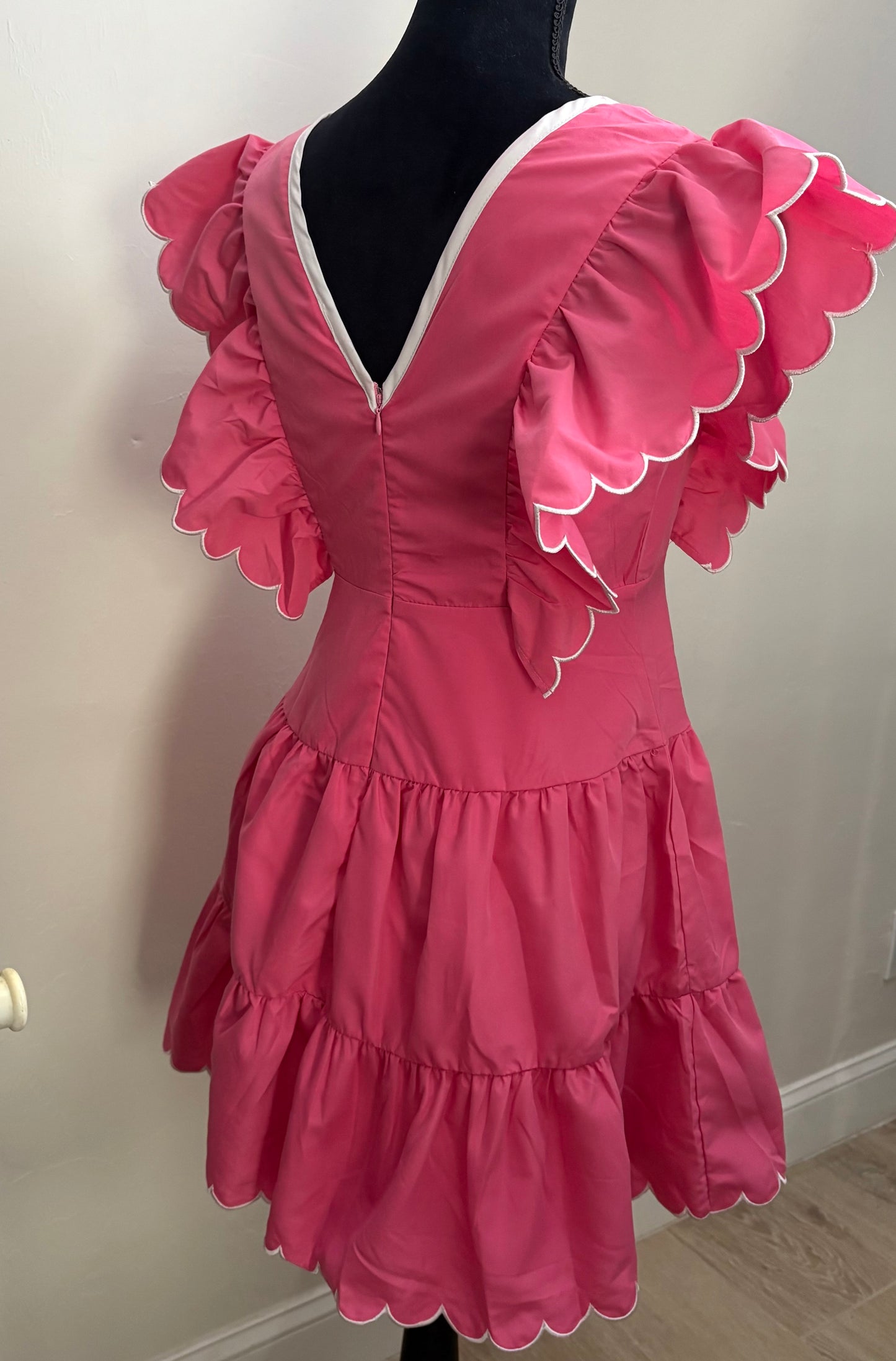 Flutter Sleeve Poplin Dress