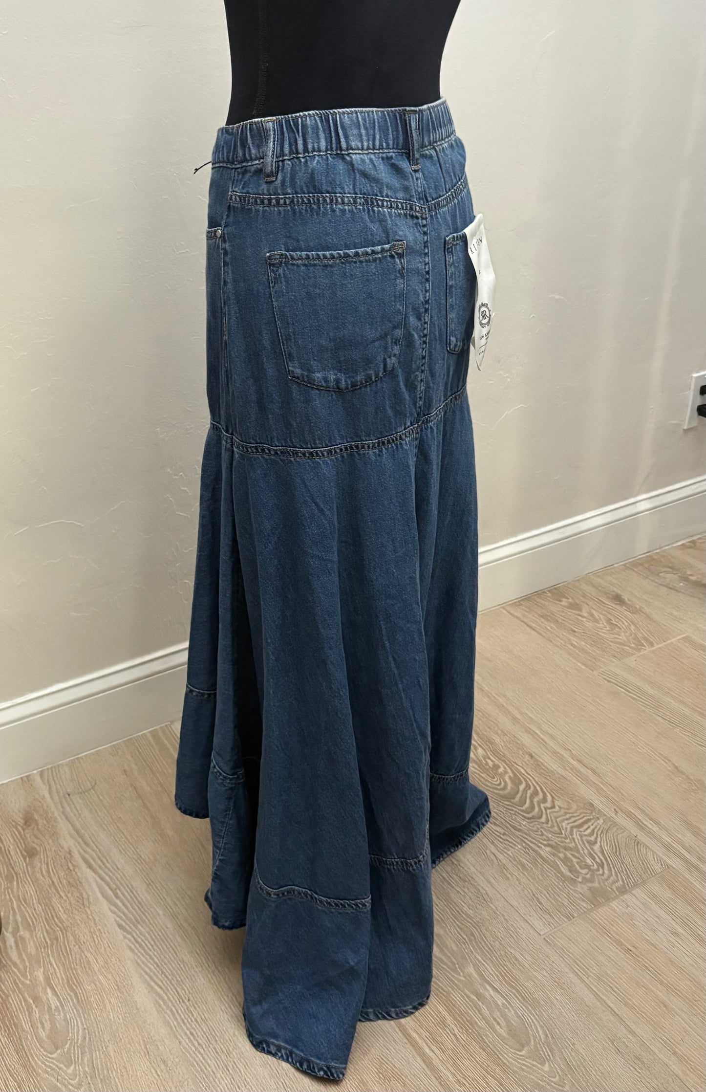 High-Low Denim Skirt