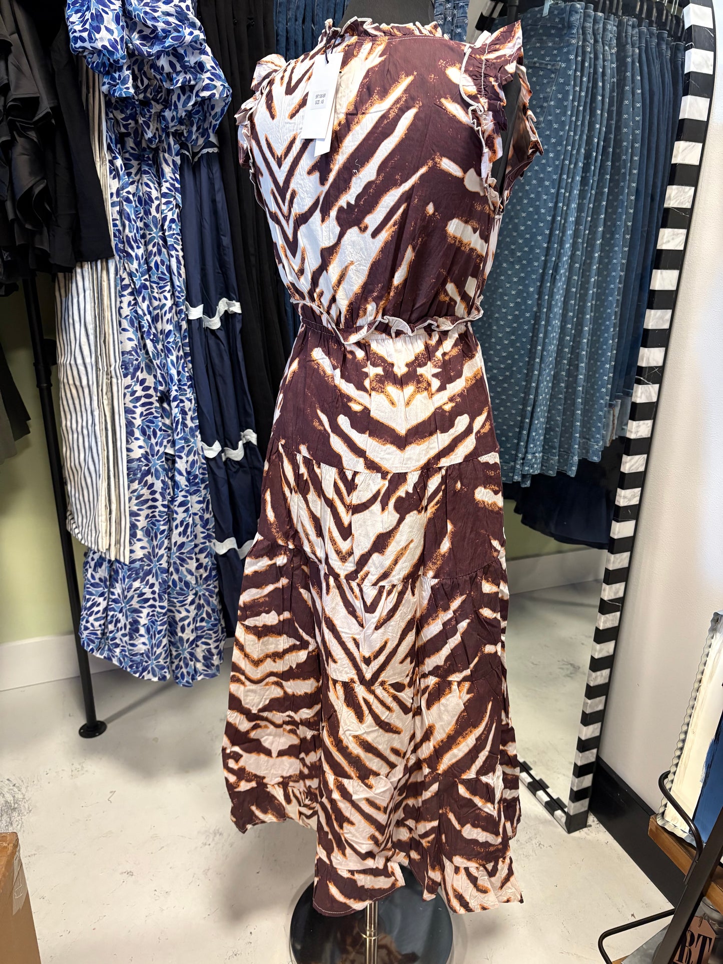 THML - Ab Print Ruffle Slv Dress