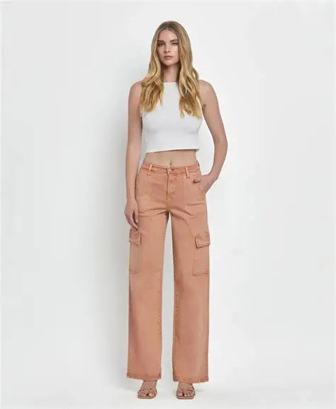 High Rise Utility Cargo Jeans