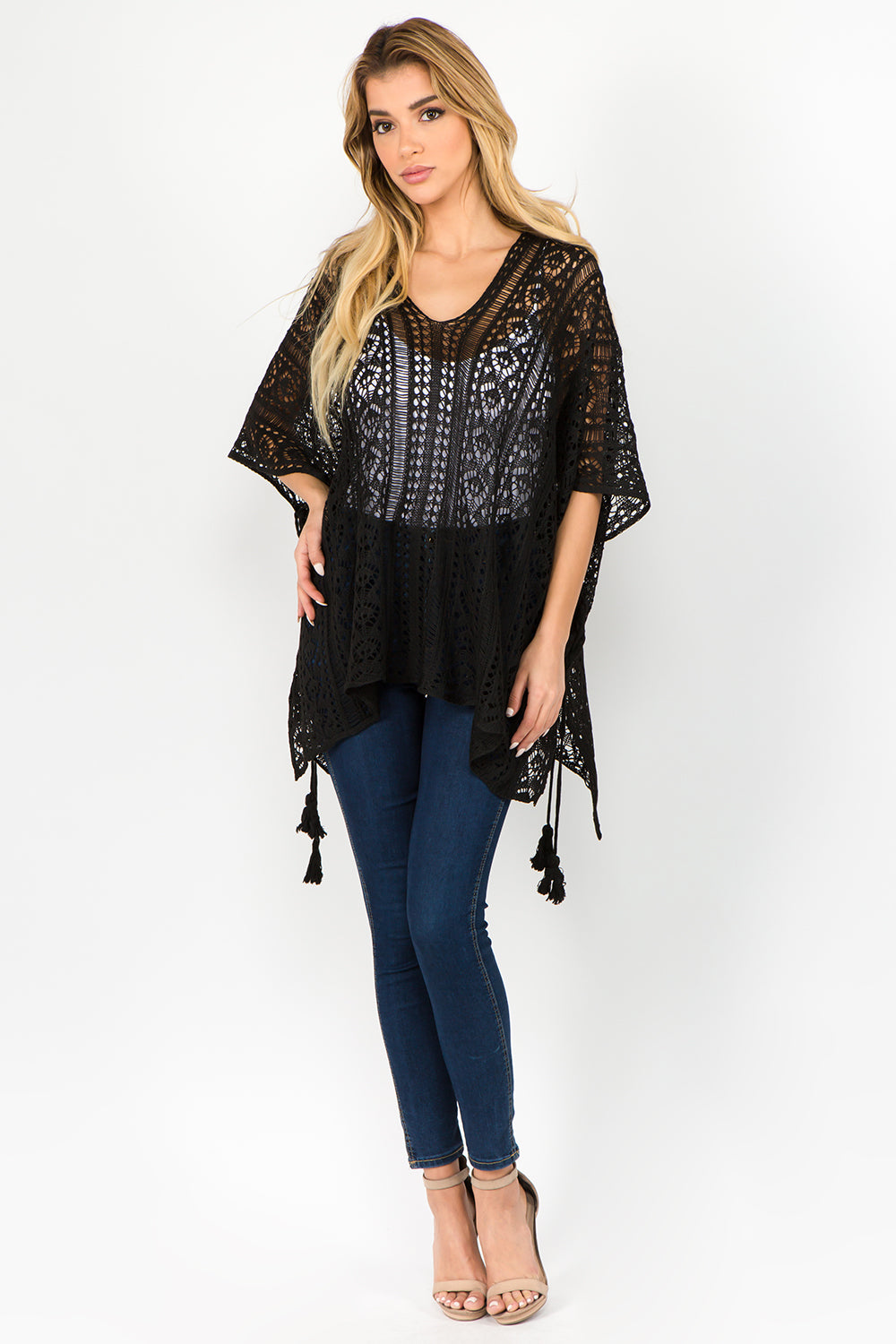 Tassel Detail Crochet Kaftan