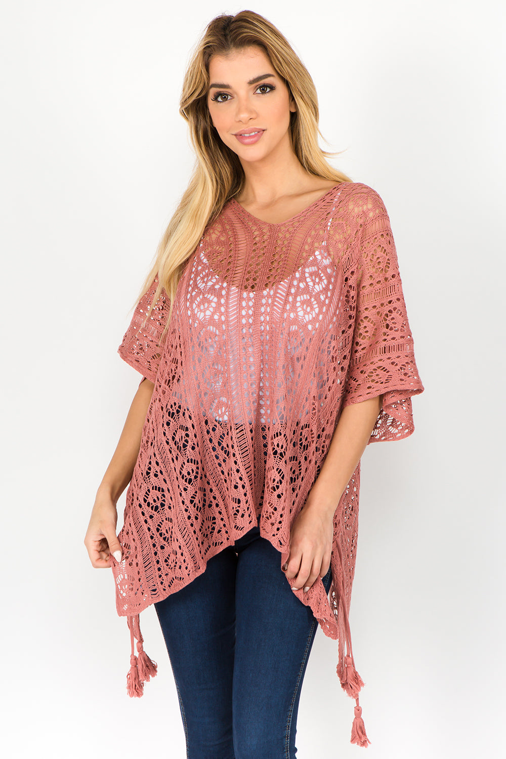 Tassel Detail Crochet Kaftan