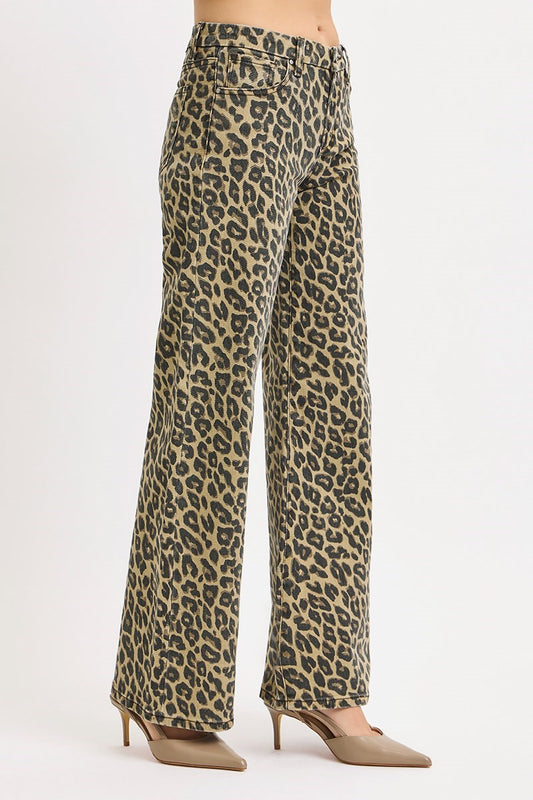 Slouchy Ankle Barrel Pants in Leopard
