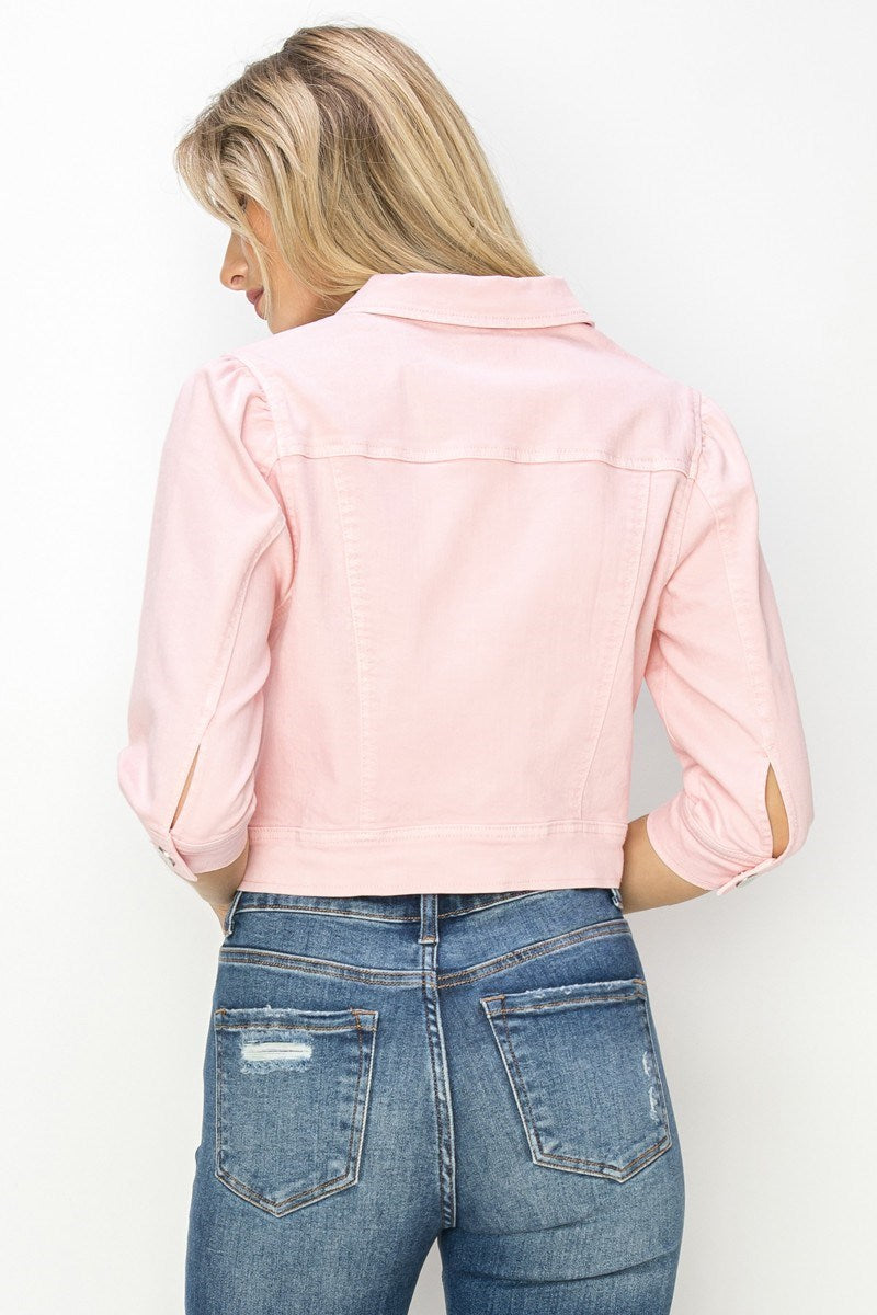 Shirring Sleeve Crop Jacket