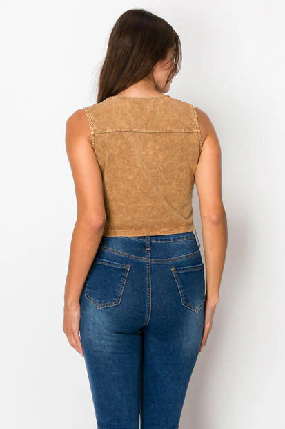 MW Fringe Vest - Camel