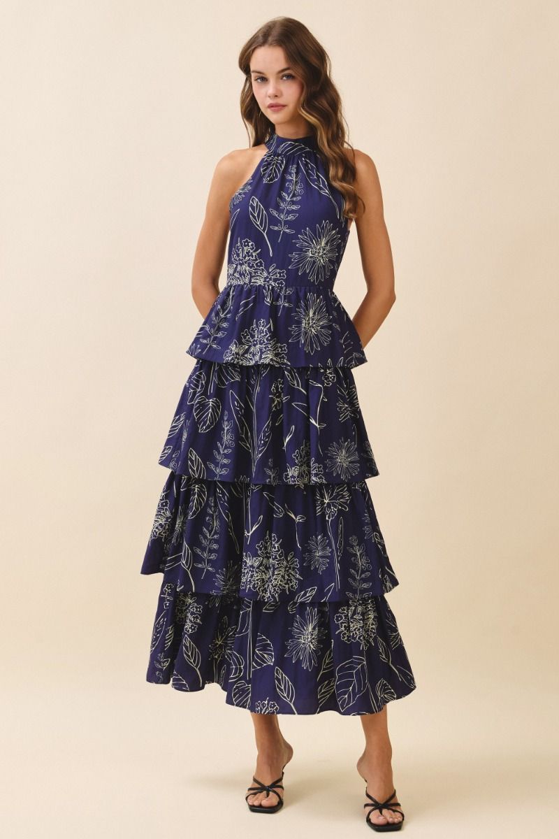 Haltered Tiered Maxi Dress