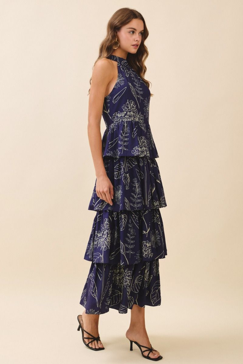 Haltered Tiered Maxi Dress