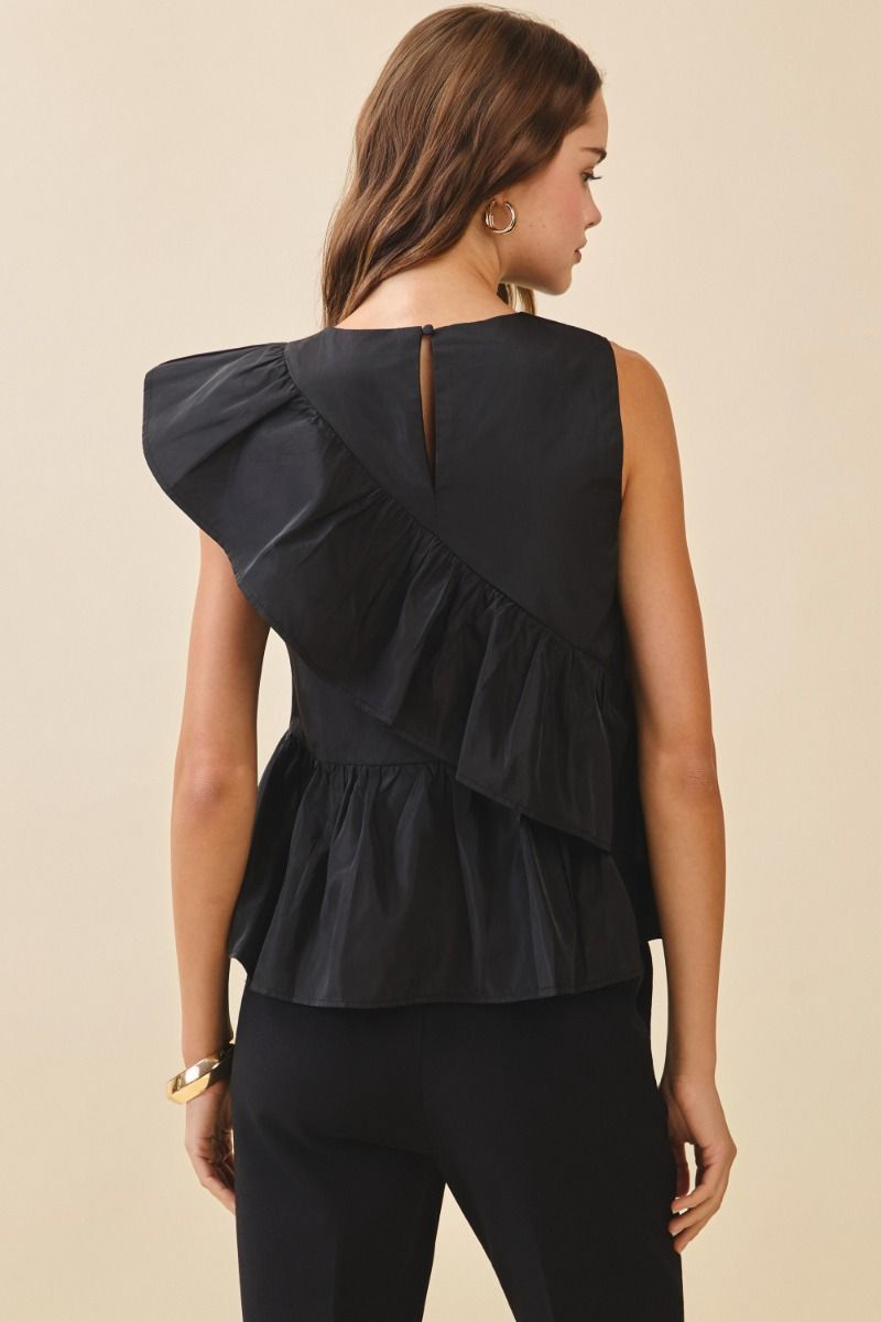 One Shoulder Flutter Top