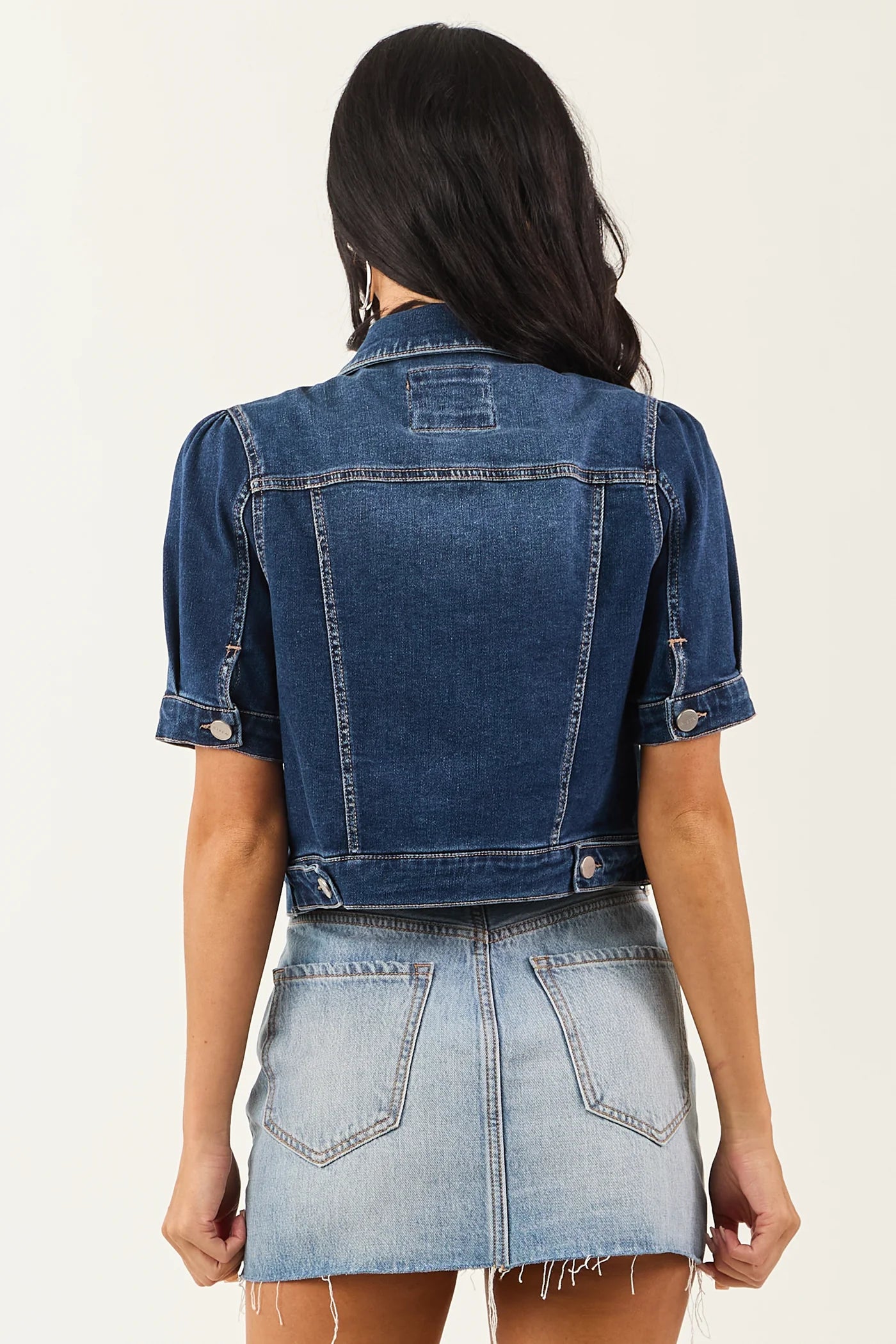 Dark Blue Jean Short Sleeve Jacket