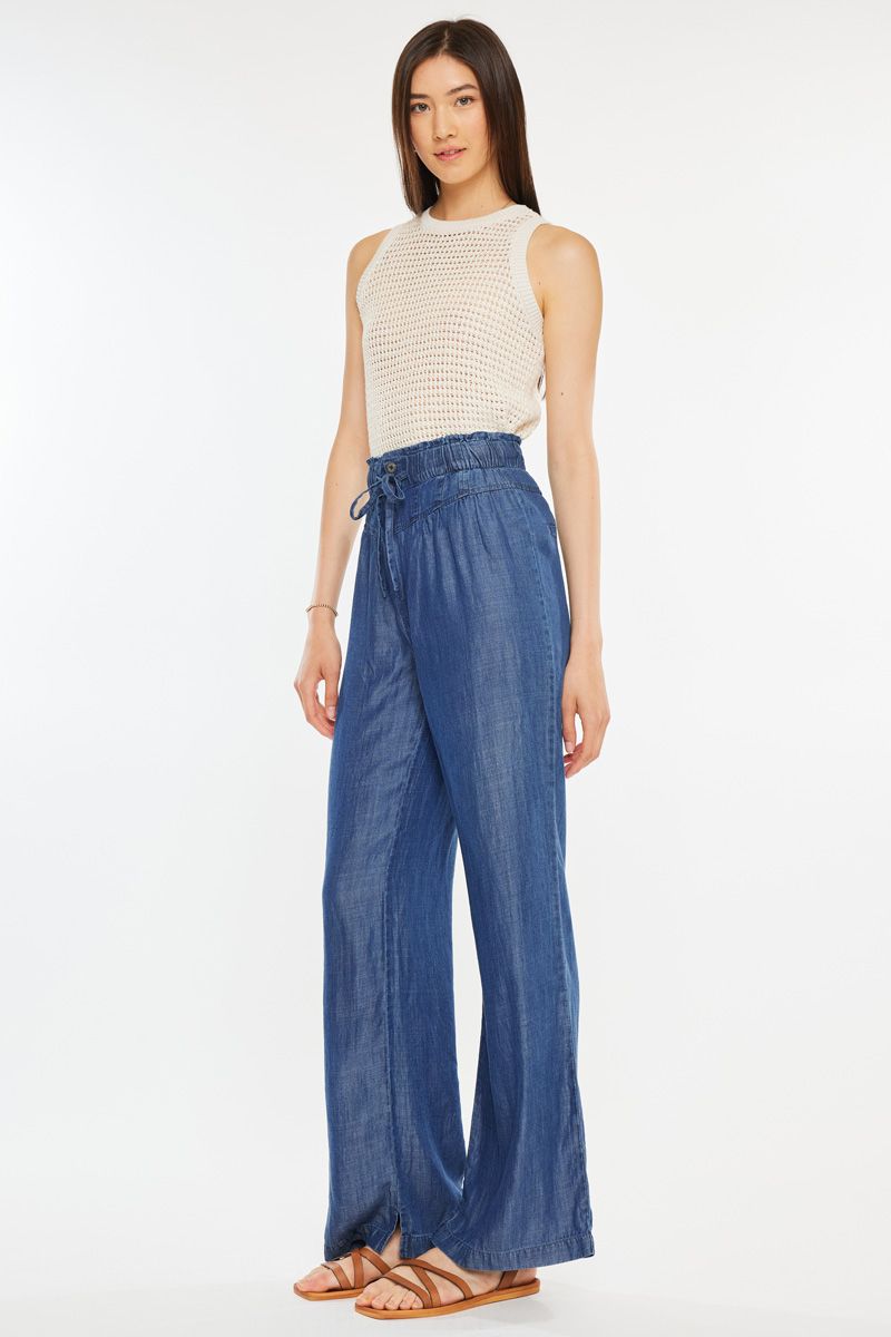 High Rise Paperbag Wide Leg Pants