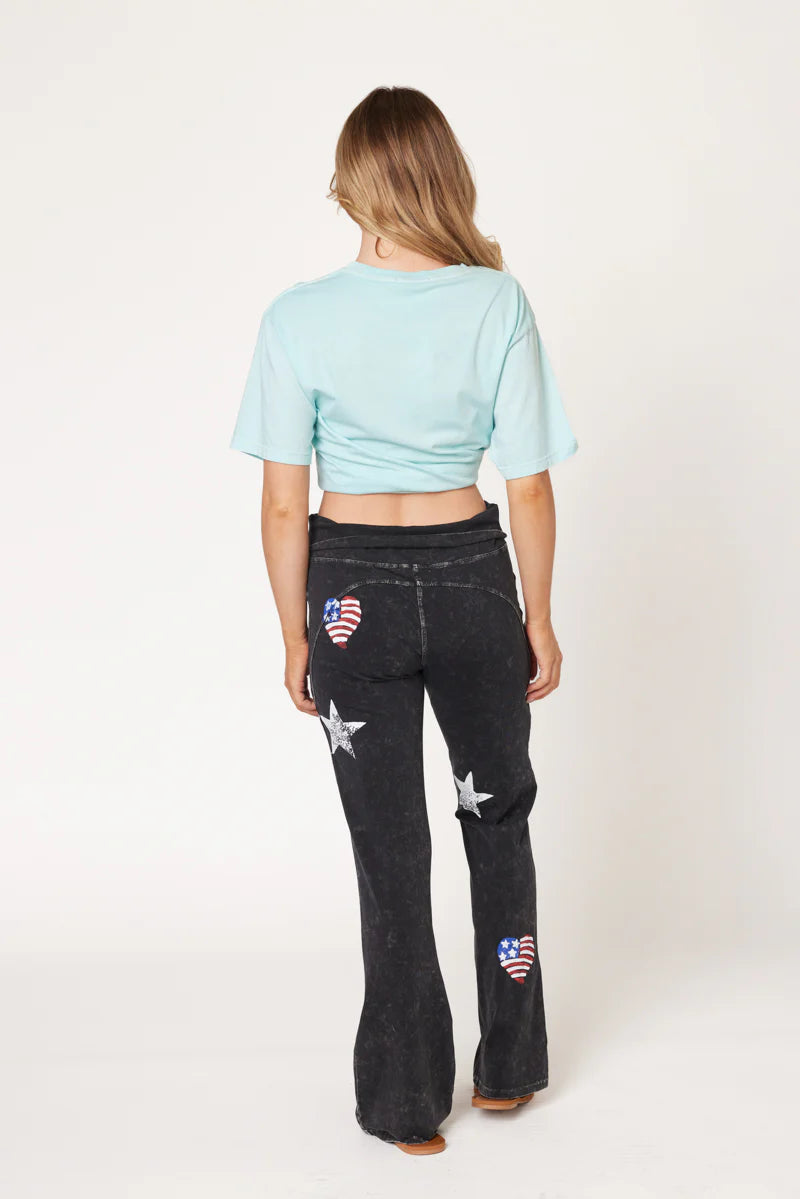 AF Heart/Star Painted Yoga Pants