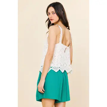 Pleated Lined Linen Dress Shorts