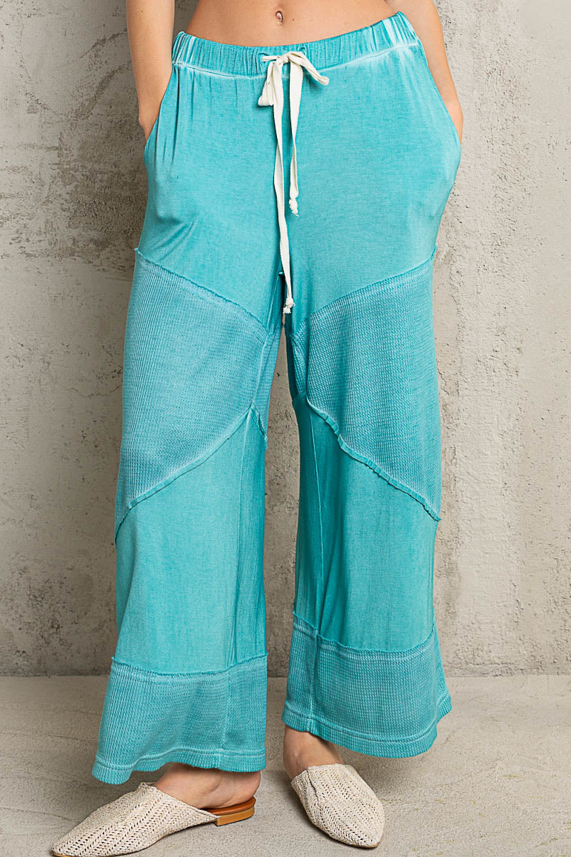 Casual Drawstring Wide Leg Crop Pants
