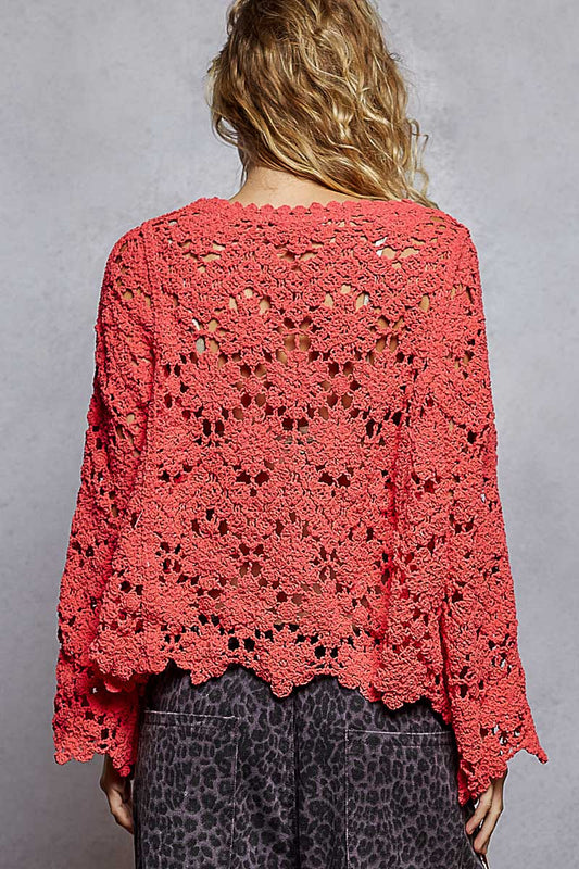 Boho Crochet Chenille Knit Top