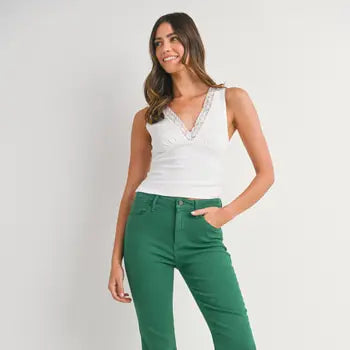High Rise Crop Flare Jeans