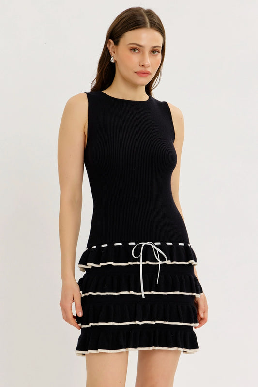 Tiered Sweater Mini Dress
