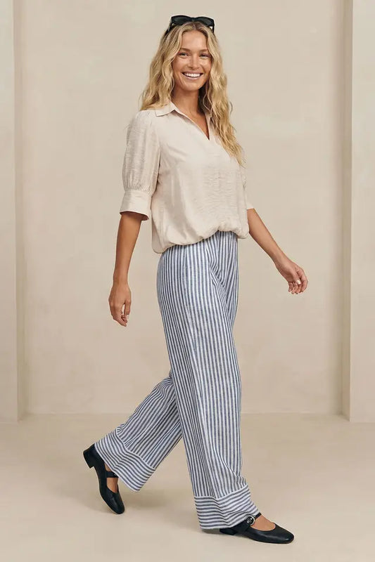 1/2 Sleeve Hi Low Bubble Hem Blouse