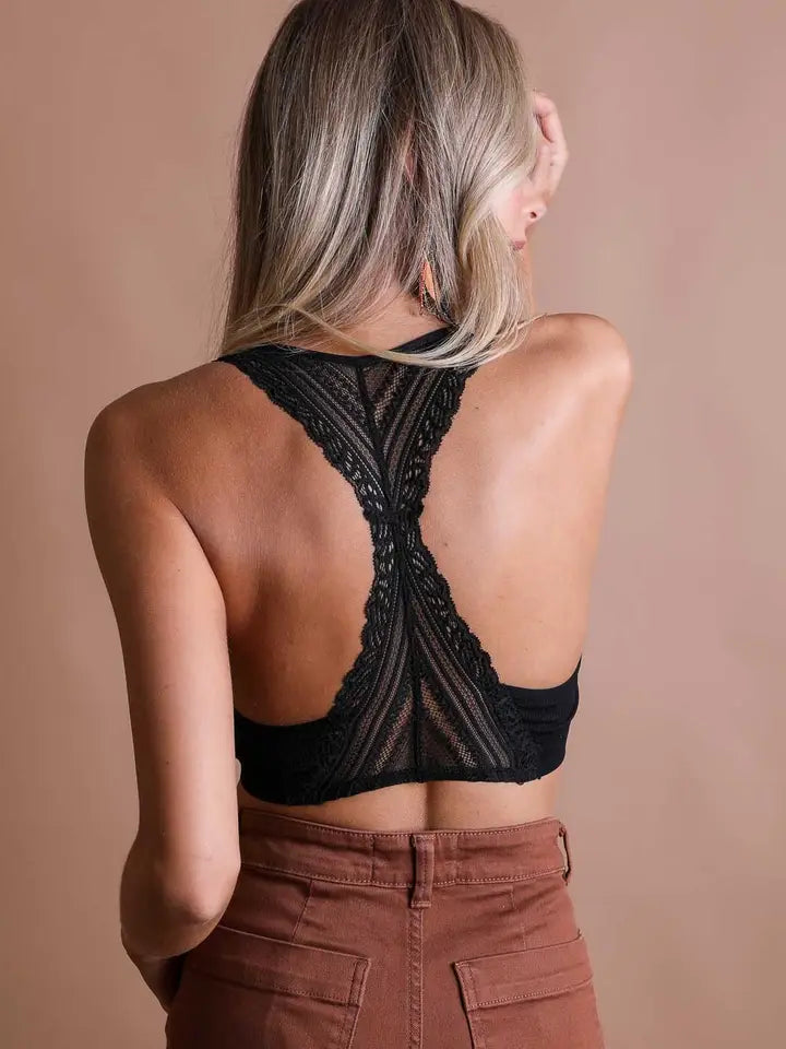 Lace Racerback Bralette - Padded