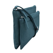 Double Zip Crossbody Bag - Leather