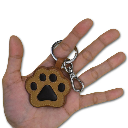 Paw Print Key Fob - Leather