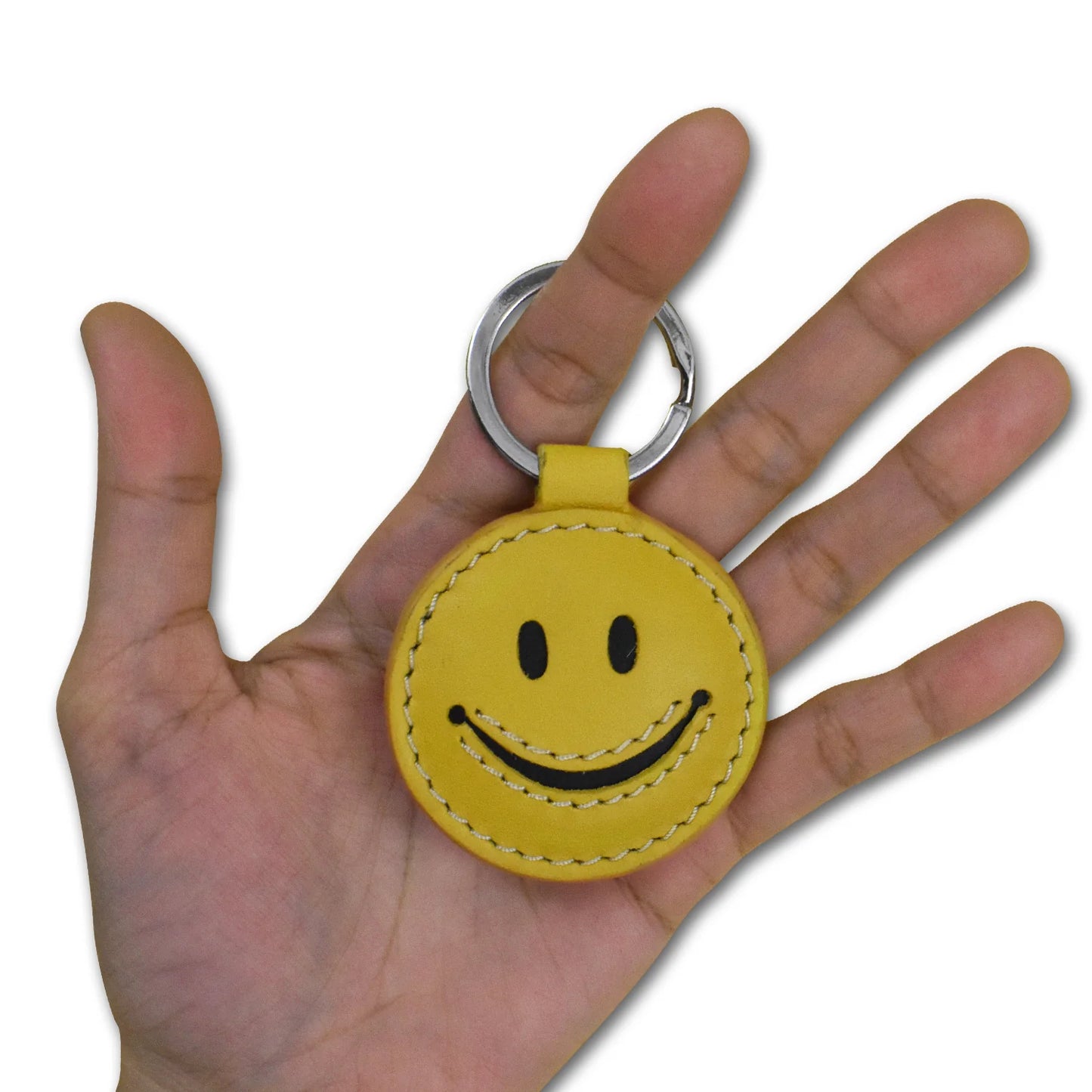 Happy Face Key Fob - Leather