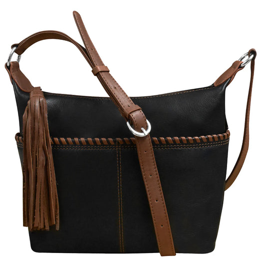 Crossbody Hobo With Tassle - Leather