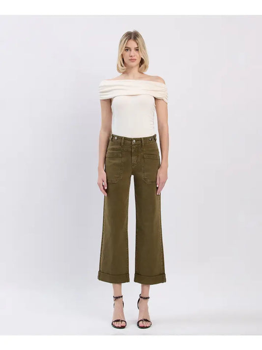 High Rise Slim Wide Jeans