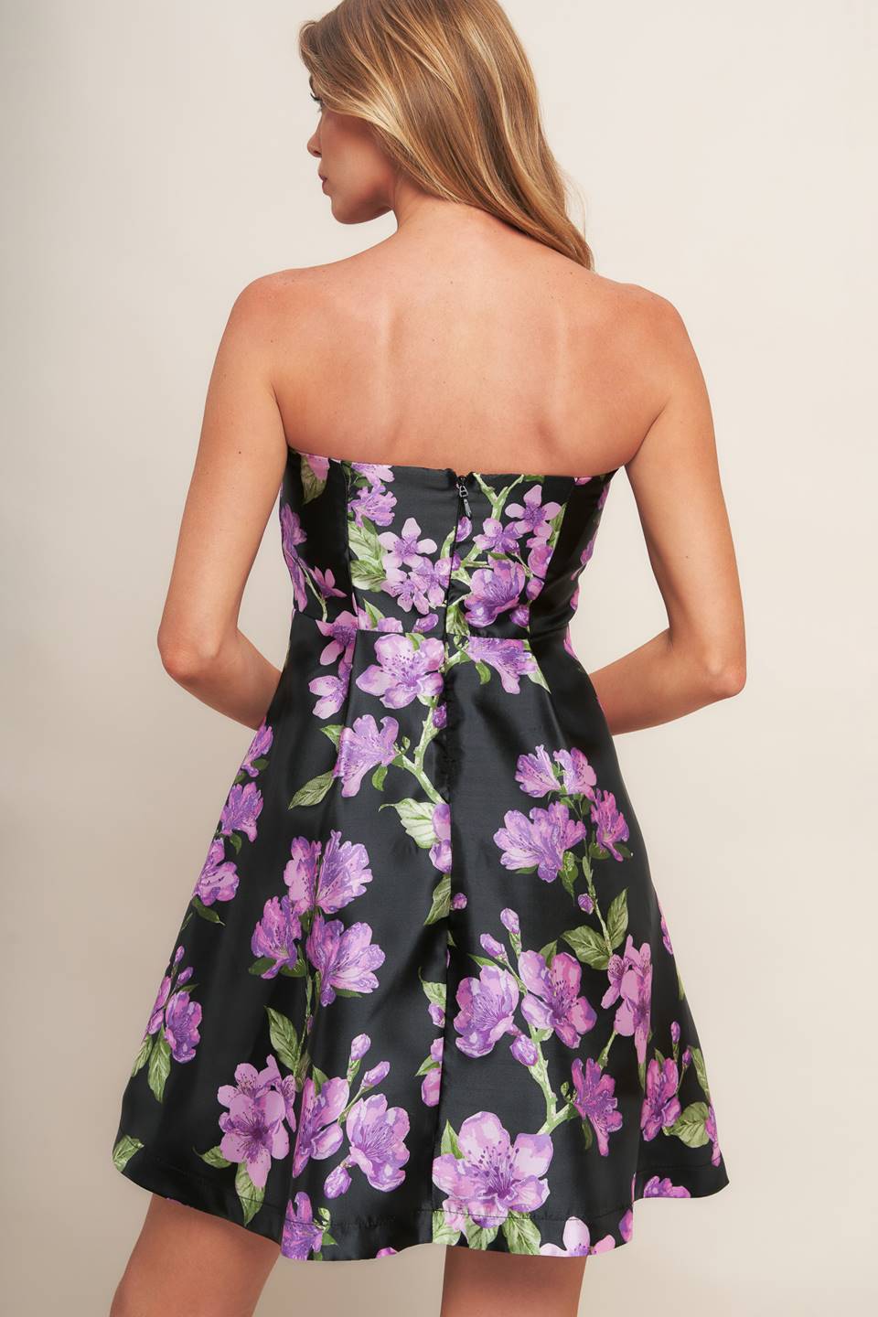 Strapless Satin Woven Mini Dress