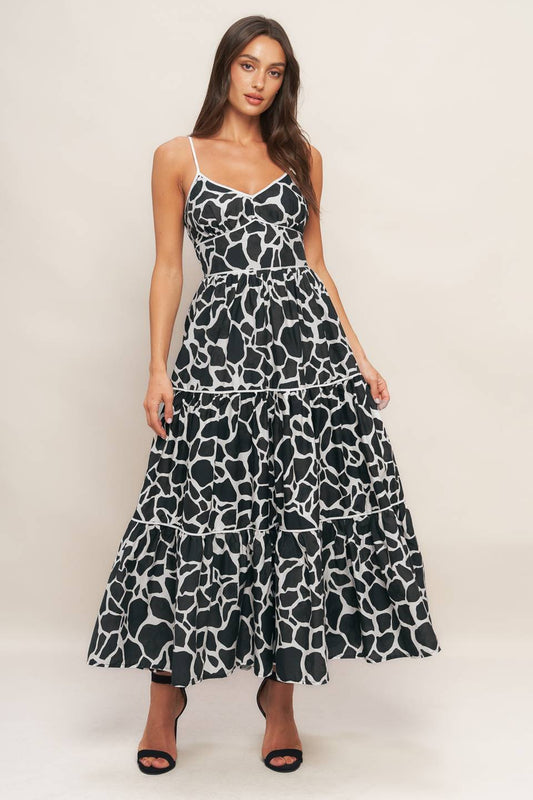 Printed Woven Midi Dress