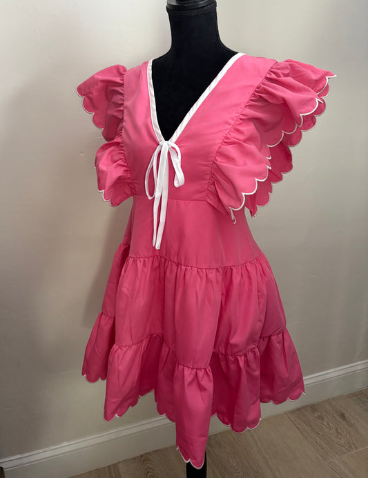 Flutter Sleeve Poplin Dress