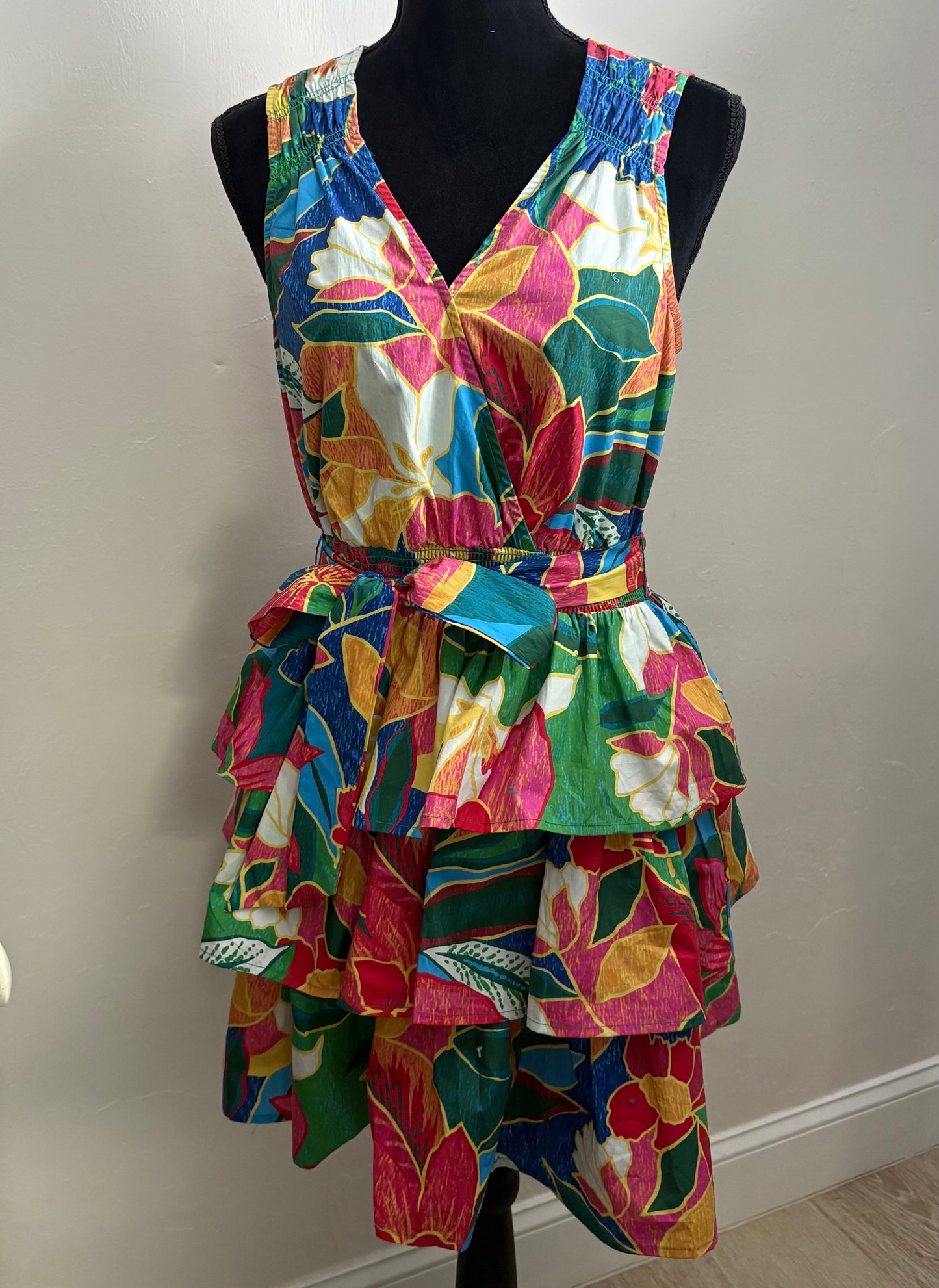 Floral Ruffle Tiered Mini Dress
