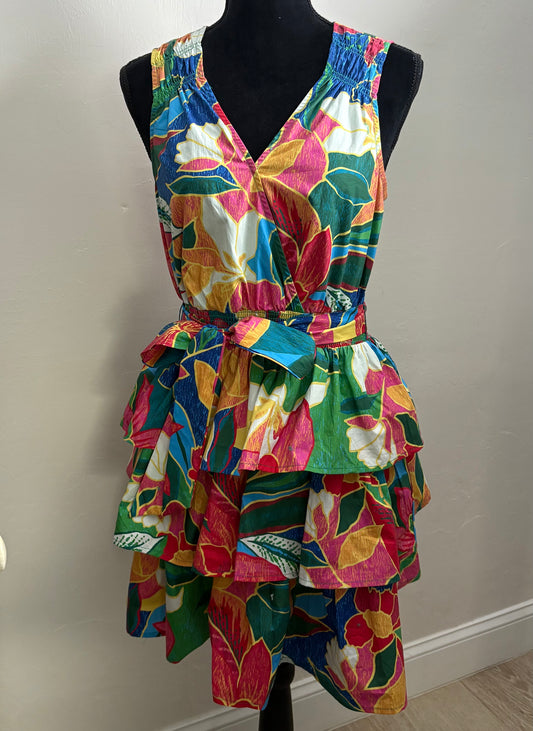 Floral Ruffle Tiered Mini Dress