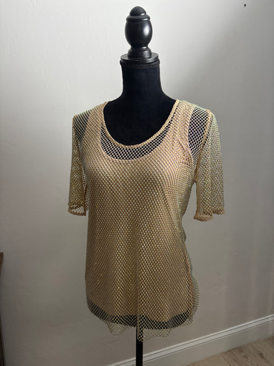 Jewel Mesh Top with Tank Top (2 pc)