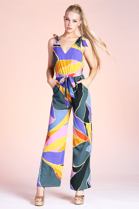 Meta Tie Shoulder Jumpsuit