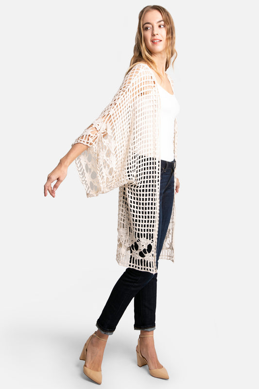 Wide Sleeve Crochet Cover Up