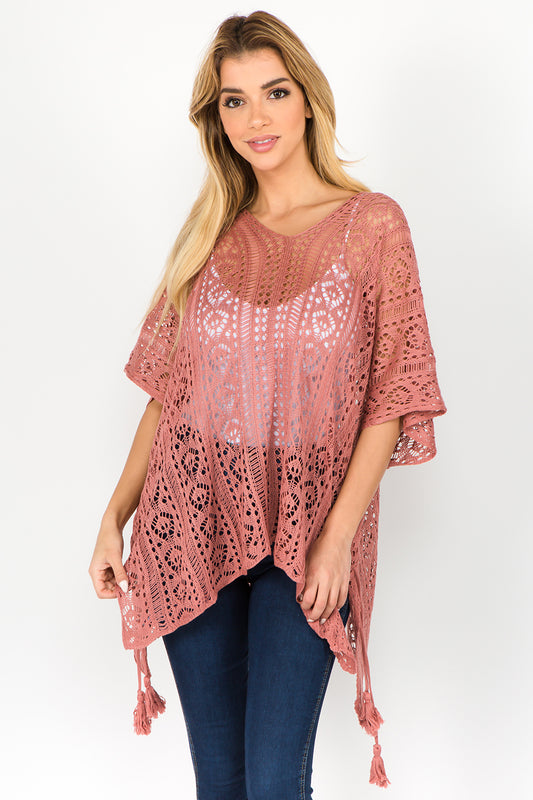 Tassel Detail Crochet Kaftan