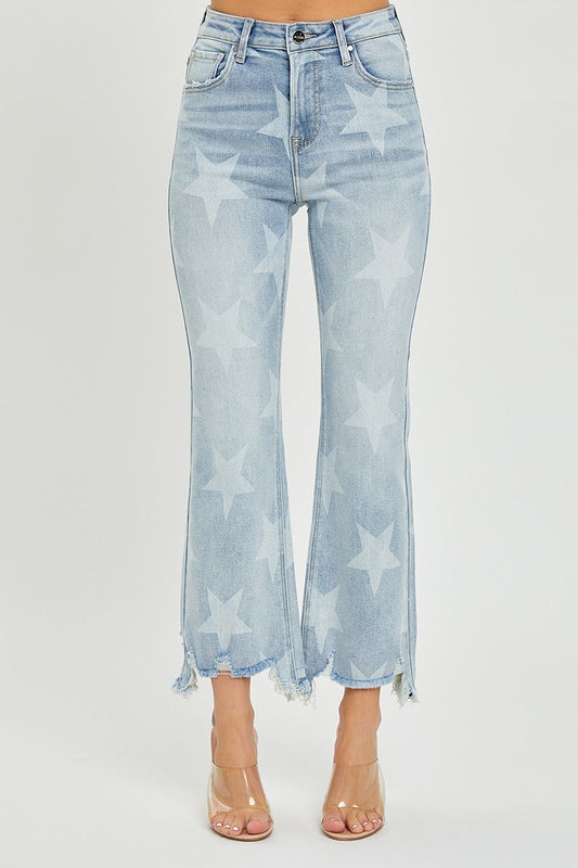 High Rise-Crop Bootcut Star