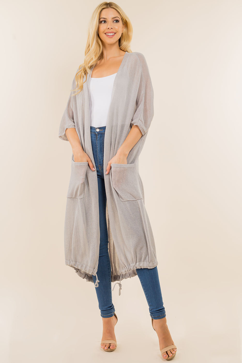 Mesh Acrylic Duster Cardigan