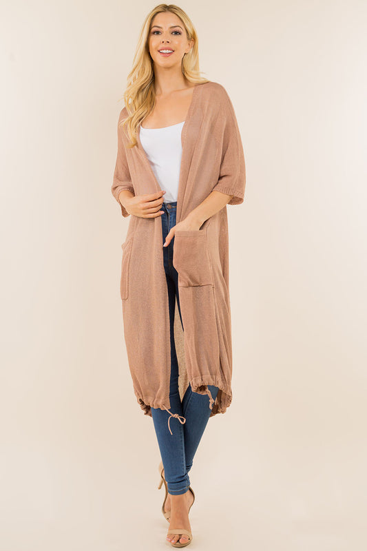 Mesh Acrylic Duster Cardigan