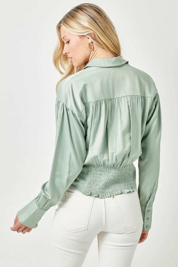 Smocked Back Blouse