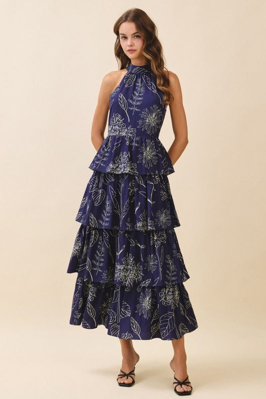 Haltered Tiered Maxi Dress