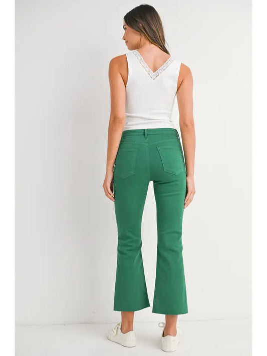 High Rise Crop Flare Jeans