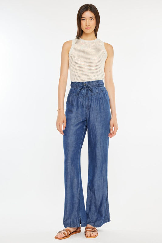 High Rise Paperbag Wide Leg Pants